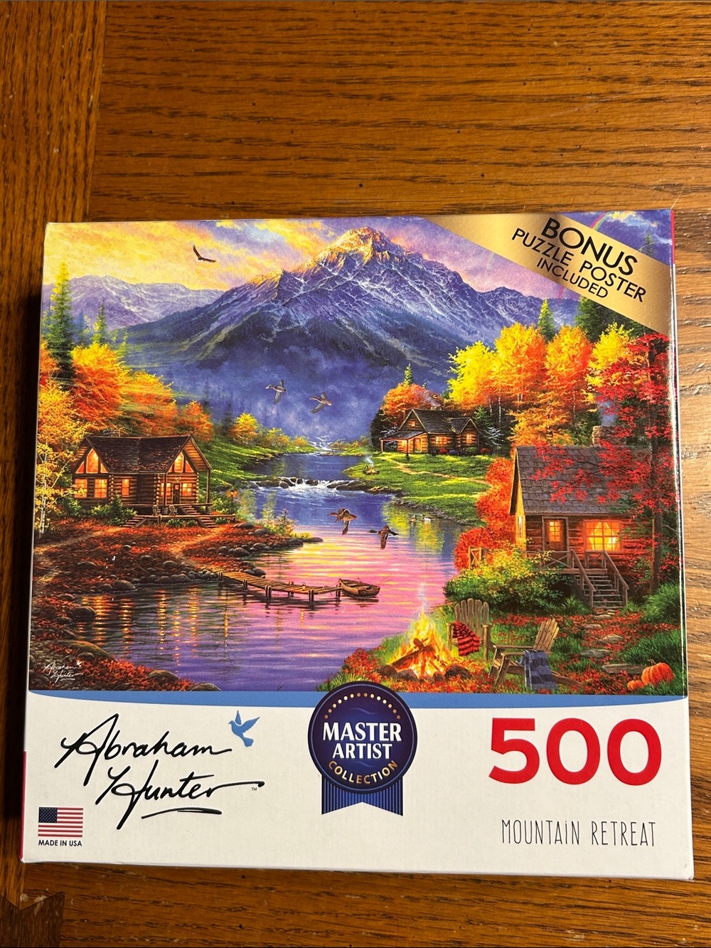 Abraham Hunter Master Artist 500-Piece Puzzle - Mountain Retreat NEW unopened